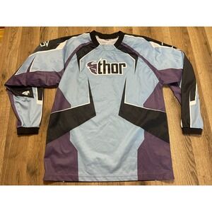 Phase Shirt, Women's Size Large, Blue Black Purple, Long Sleeve, Motorcross Thor